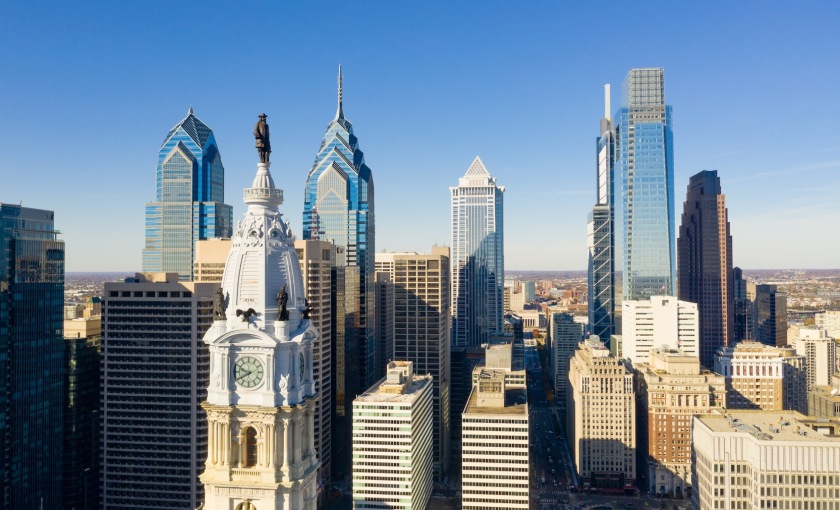 a large city with tall buildings