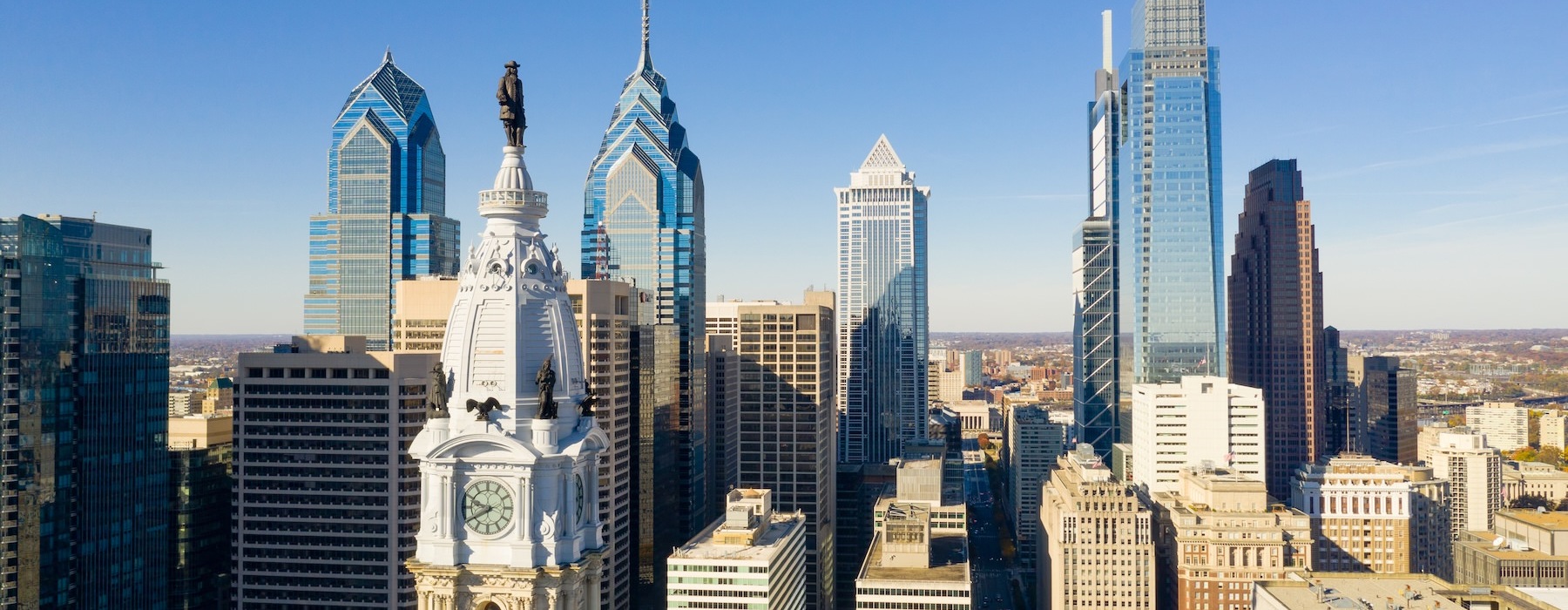 a large city with tall buildings